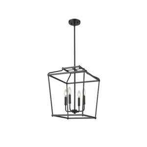Millennium Lighting 19004-MB Nelitta Four Light Pendant Matte Black finish