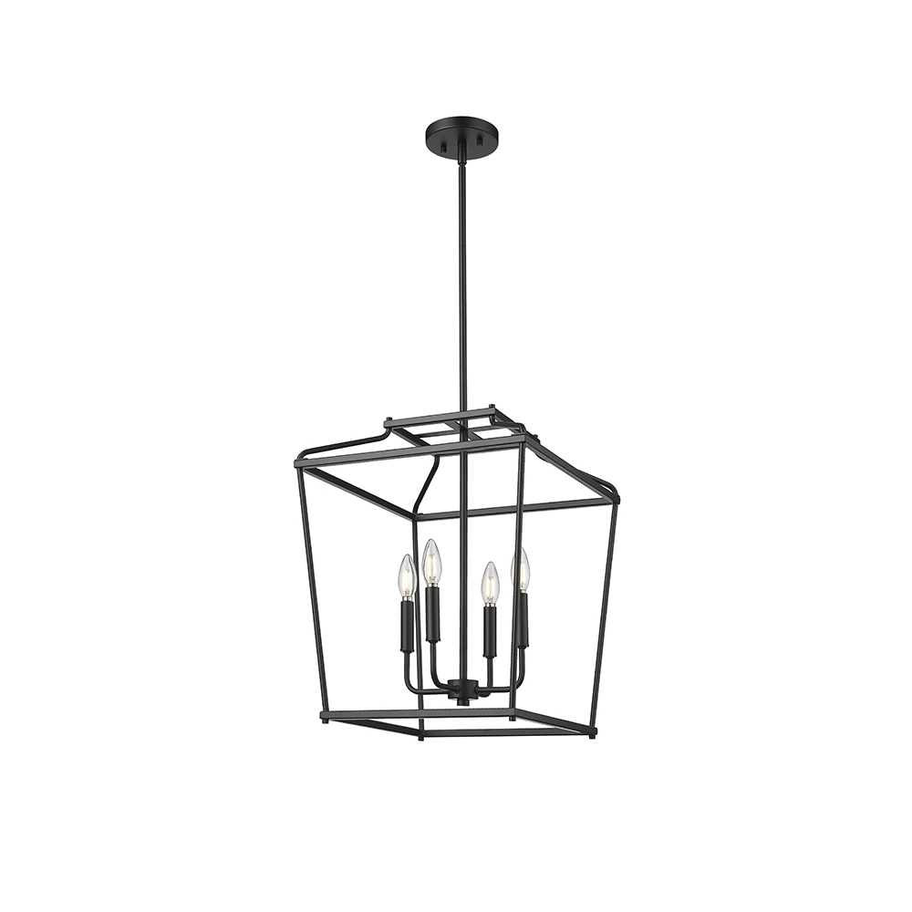 Millennium Lighting 19004-MB Nelitta Four Light Pendant Matte Black finish