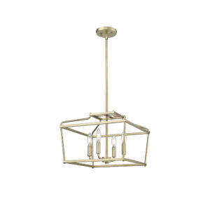 Millennium Lighting 19104-VB Nelitta Four Light Pendant Vintage Brass finish