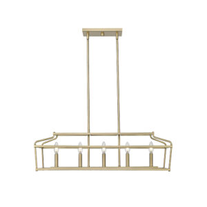 Millennium Lighting 19105-VB Nelitta Five Light Linear Chandelier Vintage Brass finish