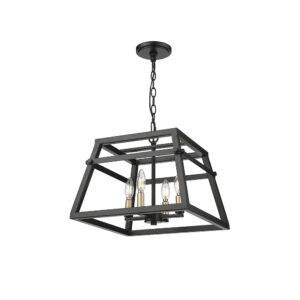 Millennium Lighting 19304-MB Tellsa Four Light Pendant Matte Black finish
