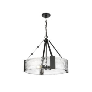 Millennium Lighting 19404-MB Rezi Four Light Pendant Matte Black finish