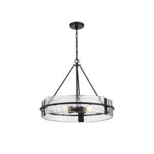 Millennium Lighting 19504-MB Rezi Four Light Pendant Matte Black finish