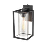 Millennium Lighting 4551-PBK Wheatland One Light Outdoor Wall Mount with Dusk to Dawn sensor Powder Coated Black finish