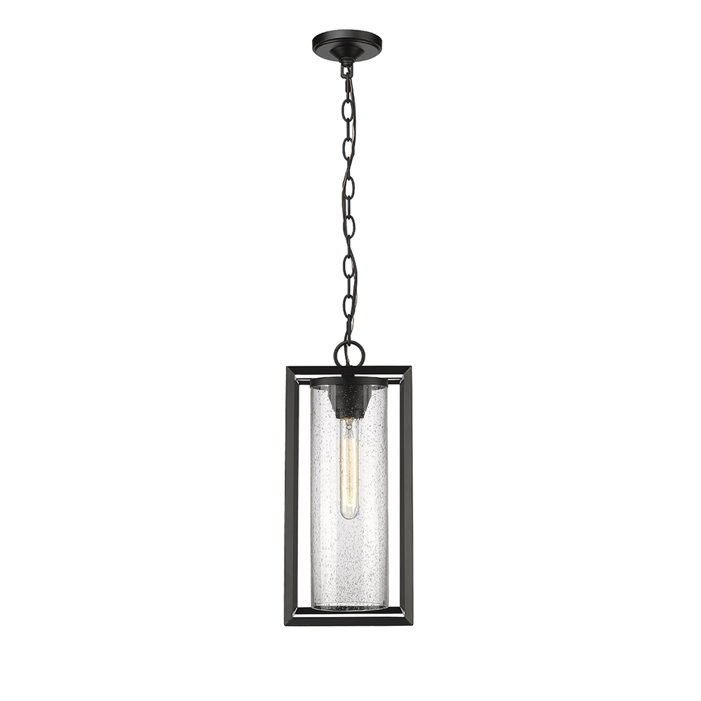 Millennium Lighting 4562-PBK Wheatland One Light Outdoor Hanging Lantern Powder Coated Black finish