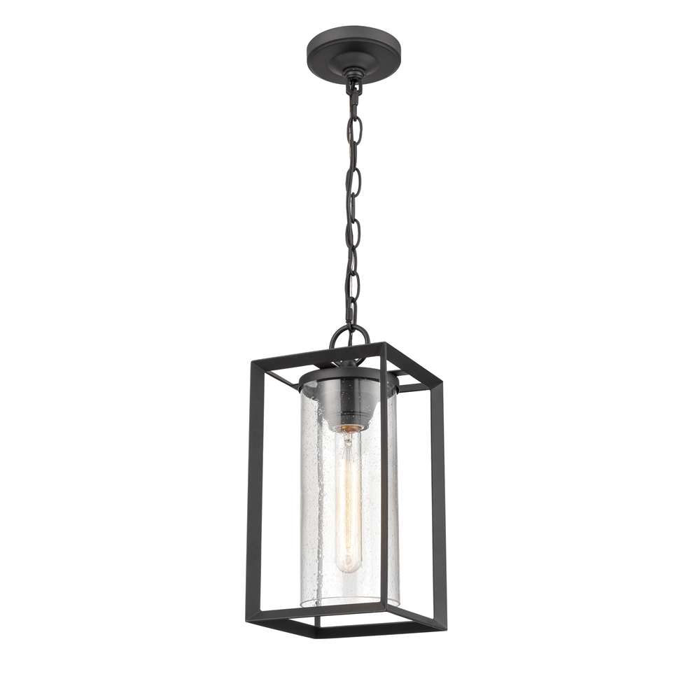Millennium Lighting 4571-PBK Wheatland One Light Outdoor Pendant Powder Coated Black finish