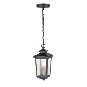 Millennium Lighting 4621-PBK Eldrick One Light Outdoor Pendant Powder Coated Black finish