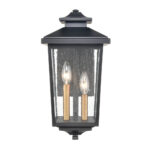 Millennium Lighting 4642-PBK Eldrick Two Light Outdoor Wall Mount Powder Coated Black finish