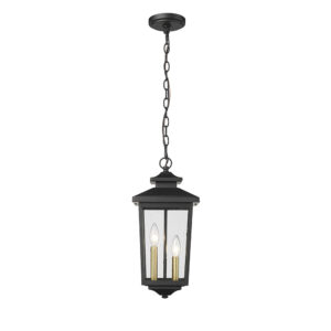 Millennium Lighting 4643-PBK Eldrick One Light Outdoor Hanging Lantern Powder Coated Black finish