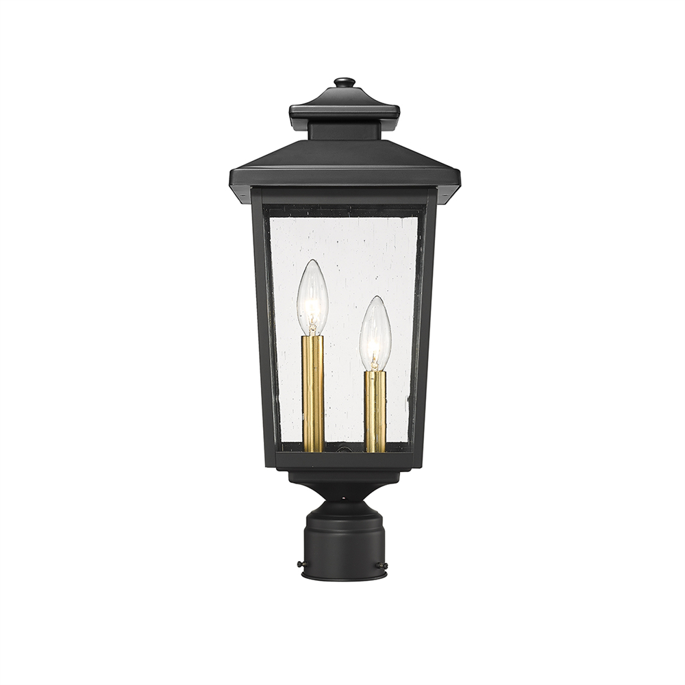 Millennium Lighting 4644-PBK Eldrick One Light Outdoor Post Light Powder Coated Black finish