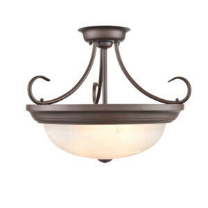 Millennium Lighting 4775-RBZ Three Light Semi Flush Rubbed Bronze finish