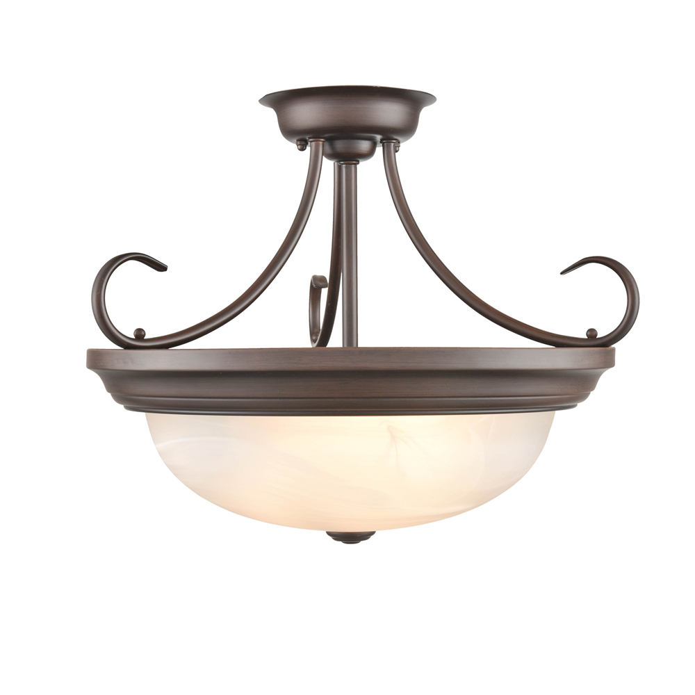 Millennium Lighting 4775-RBZ Three Light Semi Flush Rubbed Bronze finish