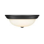 Millennium Lighting 4905-MB Three Light Flushmount Matte Black finish