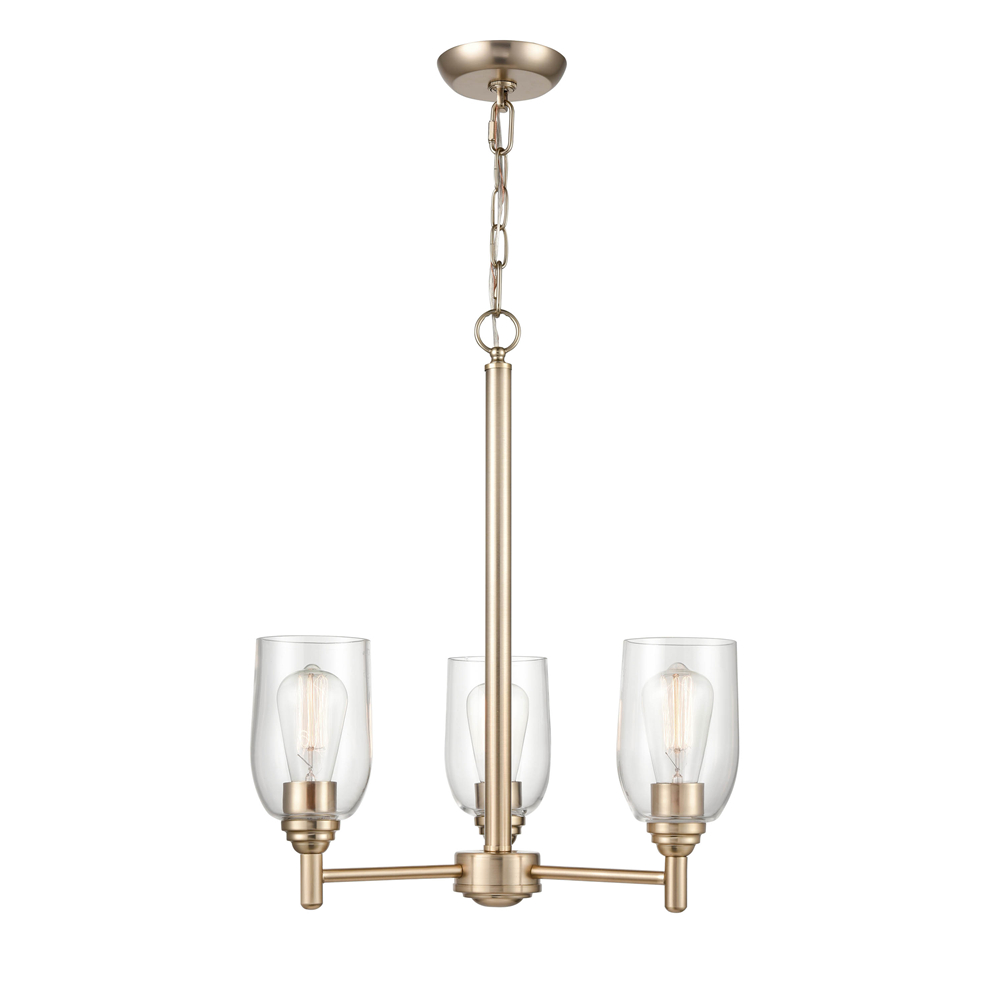 Millennium Lighting 4983-MG Arlett Three Light Chandelier Modern Gold finish