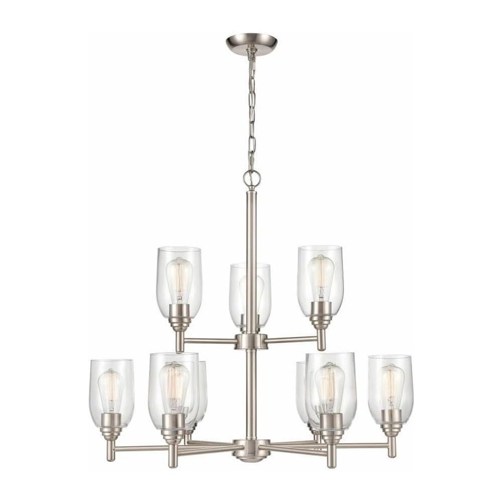 Millennium Lighting 4999-BN Arlett Nine Light Chandelier Brushed Nickel finish