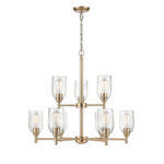 Millennium Lighting 4999-MG Arlett Nine Light Chandelier Modern Gold finish