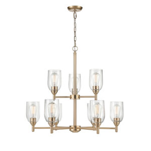Millennium Lighting 4999-MG Arlett Nine Light Chandelier Modern Gold finish