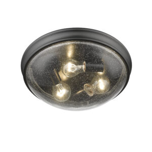 Millennium Lighting 5229-MB Three Light Flushmount Matte Black finish