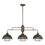 Millennium Lighting 5313-RBZ Neo-Industrial Three Light Island Pendant Rubbed Bronze finish