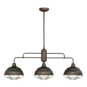 Millennium Lighting 5313-RBZ Neo-Industrial Three Light Island Pendant Rubbed Bronze finish