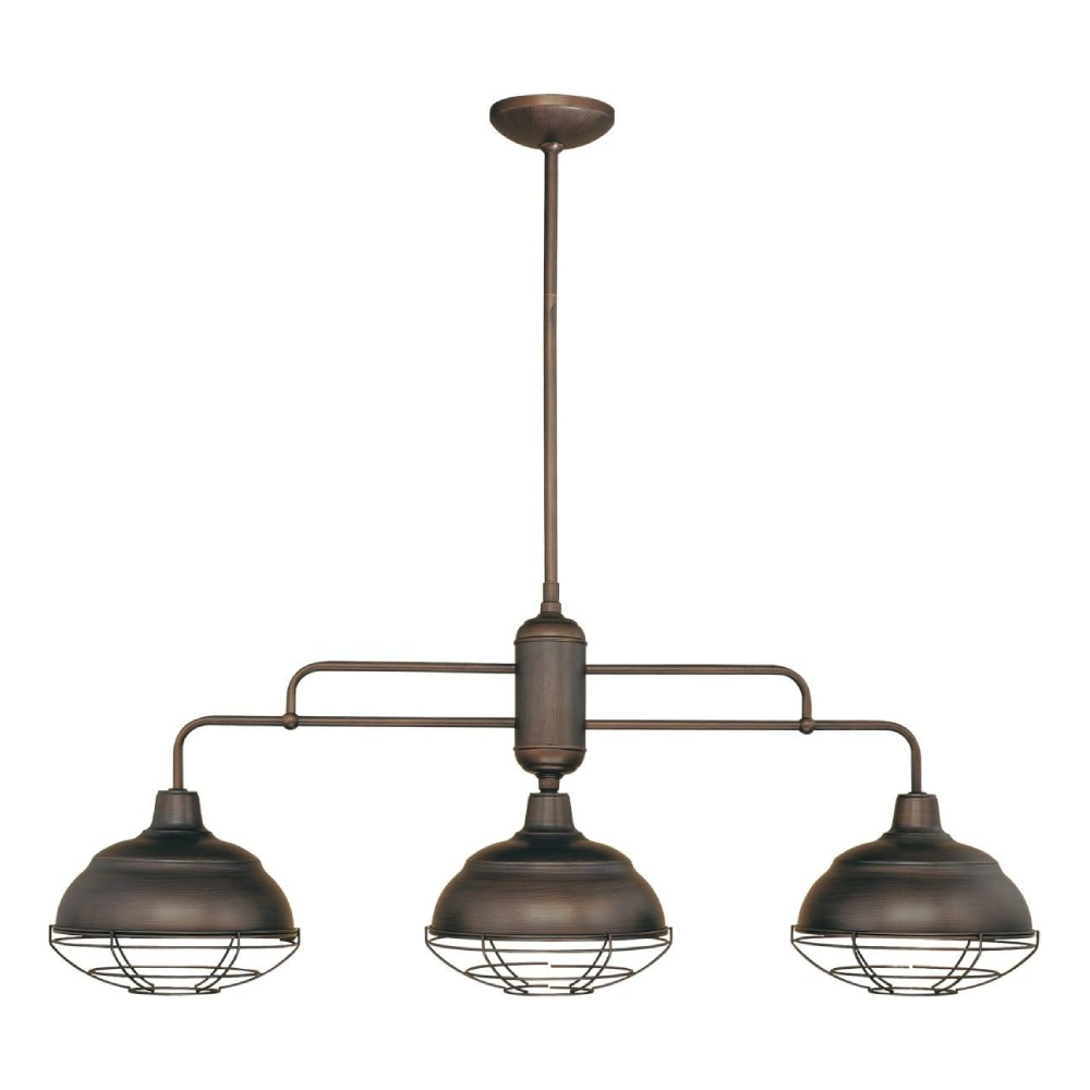 Millennium Lighting 5313-RBZ Neo-Industrial Three Light Island Pendant Rubbed Bronze finish