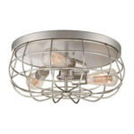Millennium Lighting 5323-SN Neo-Industrial Three Light Flushmount Satin Nickel finish