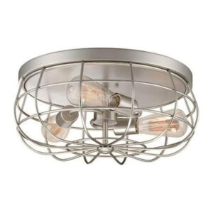 Millennium Lighting 5323-SN Neo-Industrial Three Light Flushmount Satin Nickel finish