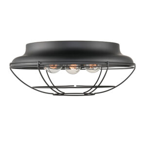 Millennium Lighting 5387-MB Three Light Flushmount Matte Black finish