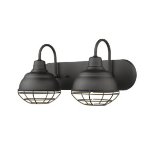 Millennium Lighting 5422-MB Neo-Industrial Two Light Vanity Matte Black finish