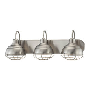 Millennium Lighting 5423-SN Neo-Industrial Three Light Vanity Satin Nickel finish