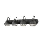 Millennium Lighting 5424-MB Neo-Industrial Four Light Vanity Matte Black finish