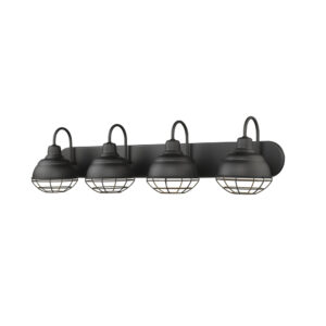 Millennium Lighting 5424-MB Neo-Industrial Four Light Vanity Matte Black finish