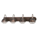 Millennium Lighting 5424-RBZ Neo-Industrial Four Light Vanity Rubbed Bronze finish