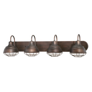 Millennium Lighting 5424-RBZ Neo-Industrial Four Light Vanity Rubbed Bronze finish
