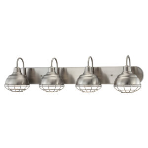 Millennium Lighting 5424-SN Neo-Industrial Four Light Vanity Satin Nickel finish