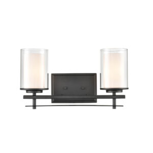 Millennium Lighting 5502-MB Huderson Two Light Vanity Matte Black finish