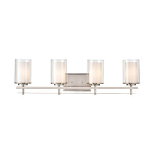 Millennium Lighting 5504-BN Huderson Four Light Vanity Brushed Nickel finish