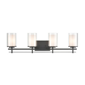 Millennium Lighting 5504-MB Huderson Four Light Vanity Matte Black finish