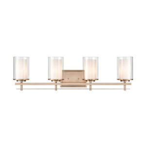 Millennium Lighting 5504-MG Huderson Four Light Vanity Modern Gold finish