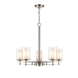 Millennium Lighting 5515-BN Huderson Five Light Chandelier Brushed Nickel finish