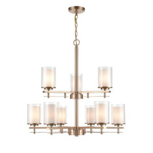 Millennium Lighting 5519-MG Huderson Nine Light Chandelier Modern Gold finish
