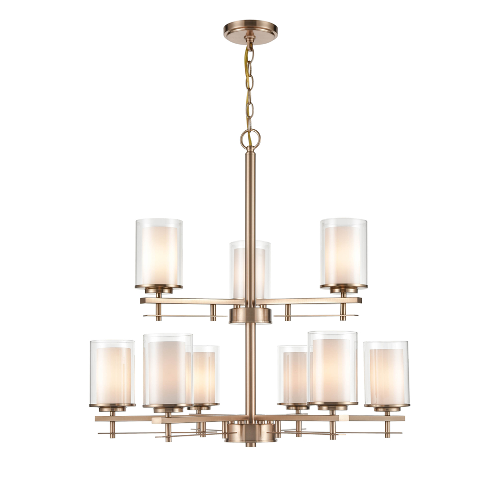 Millennium Lighting 5519-MG Huderson Nine Light Chandelier Modern Gold finish