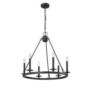 Millennium Lighting 6706-MB Florence Six Light Chandelier Matte Black finish