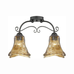 Millennium Lighting 7122-BG Chatsworth Two Light Semi Flush Burnished Gold finish