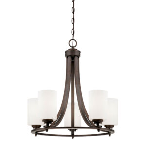 Millennium Lighting 7255-RBZ Bristo Five Light Chandelier Rubbed Bronze finish