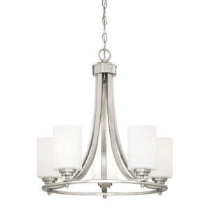 Millennium Lighting 7255-SN Bristo Five Light Chandelier Satin Nickel finish