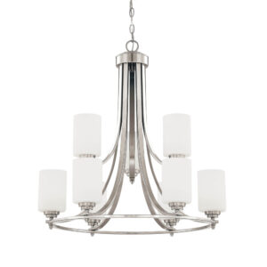 Millennium Lighting 7259-SN Bristo Nine Light Chandelier Satin Nickel finish