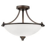 Millennium Lighting 7263-RBZ Bristo Three Light Semi Flush Rubbed Bronze finish