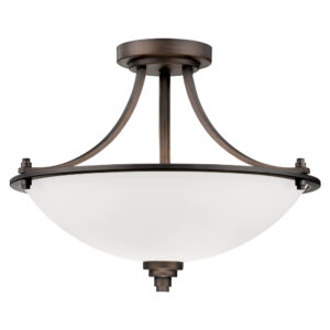 Millennium Lighting 7263-RBZ Bristo Three Light Semi Flush Rubbed Bronze finish
