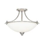 Millennium Lighting 7263-SN Three LIght Semi Flush Satin Nickel finish